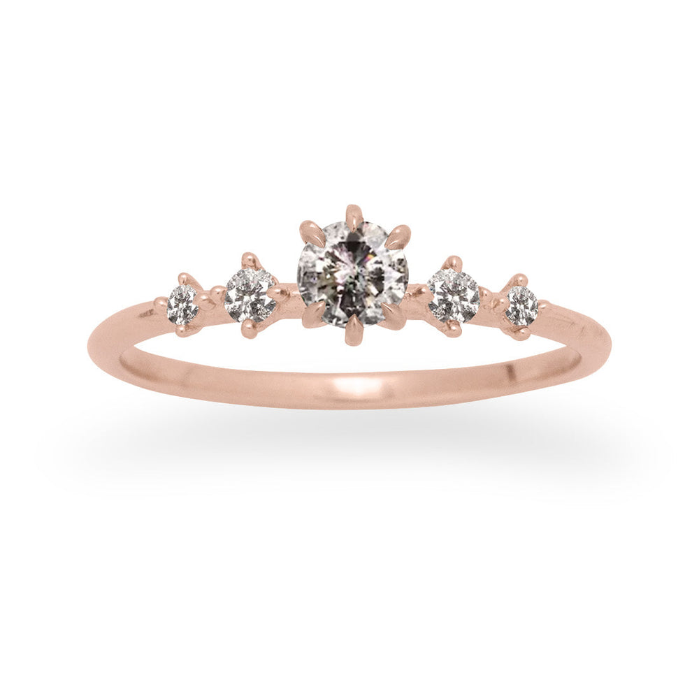 Galia Salt and Pepper Diamond Ring By Valley Rose