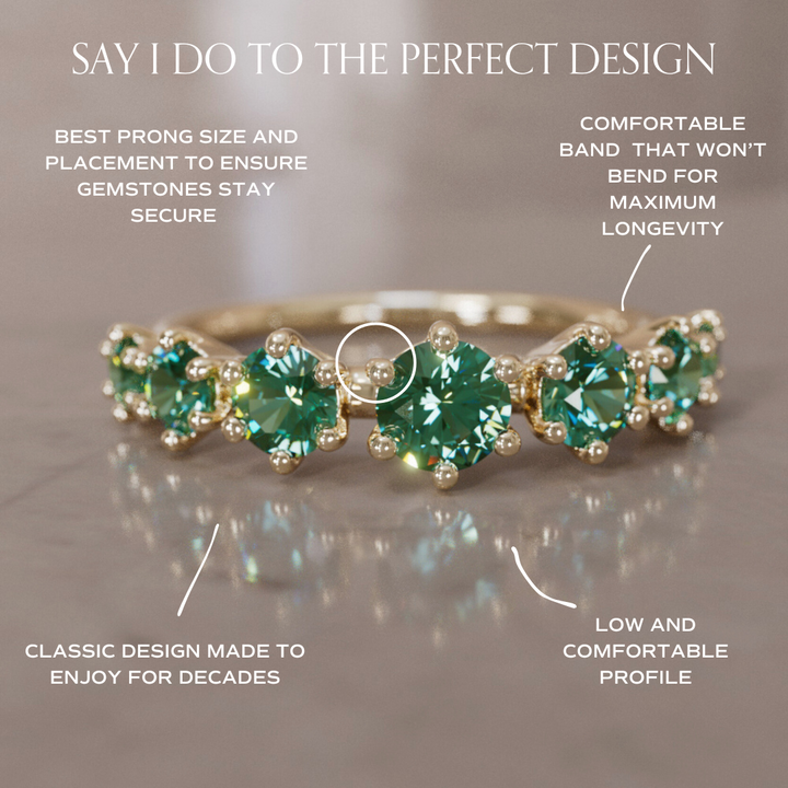 Green Sapphire Stacking Ethical Wedding Ring By Valley Rose