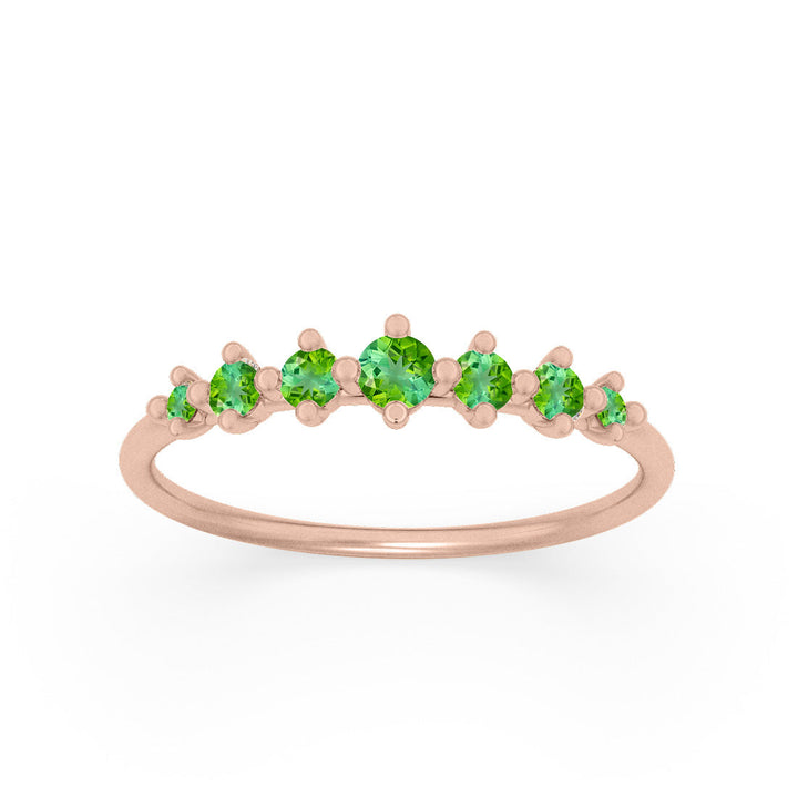 Green Tourmaline Dainty Stacking Ethical Ring By Valley Rose