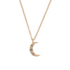Salt & Pepper Diamond Gold Crescent Moon Charm Necklace By Valley Rose Ethical Jewelry