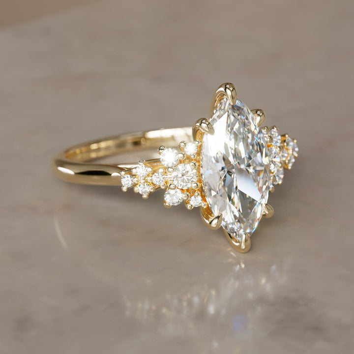 Inara Marquise Lab Diamond Unique Vintage Engagement Ring By Valley Rose
