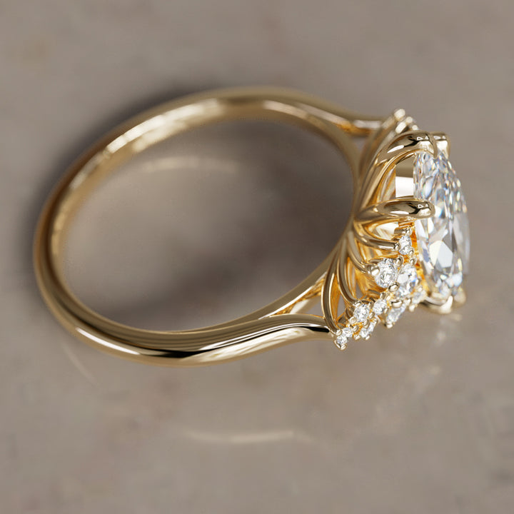 Inara Marquise Lab Diamond Unique Vintage Engagement Ring By Valley Rose