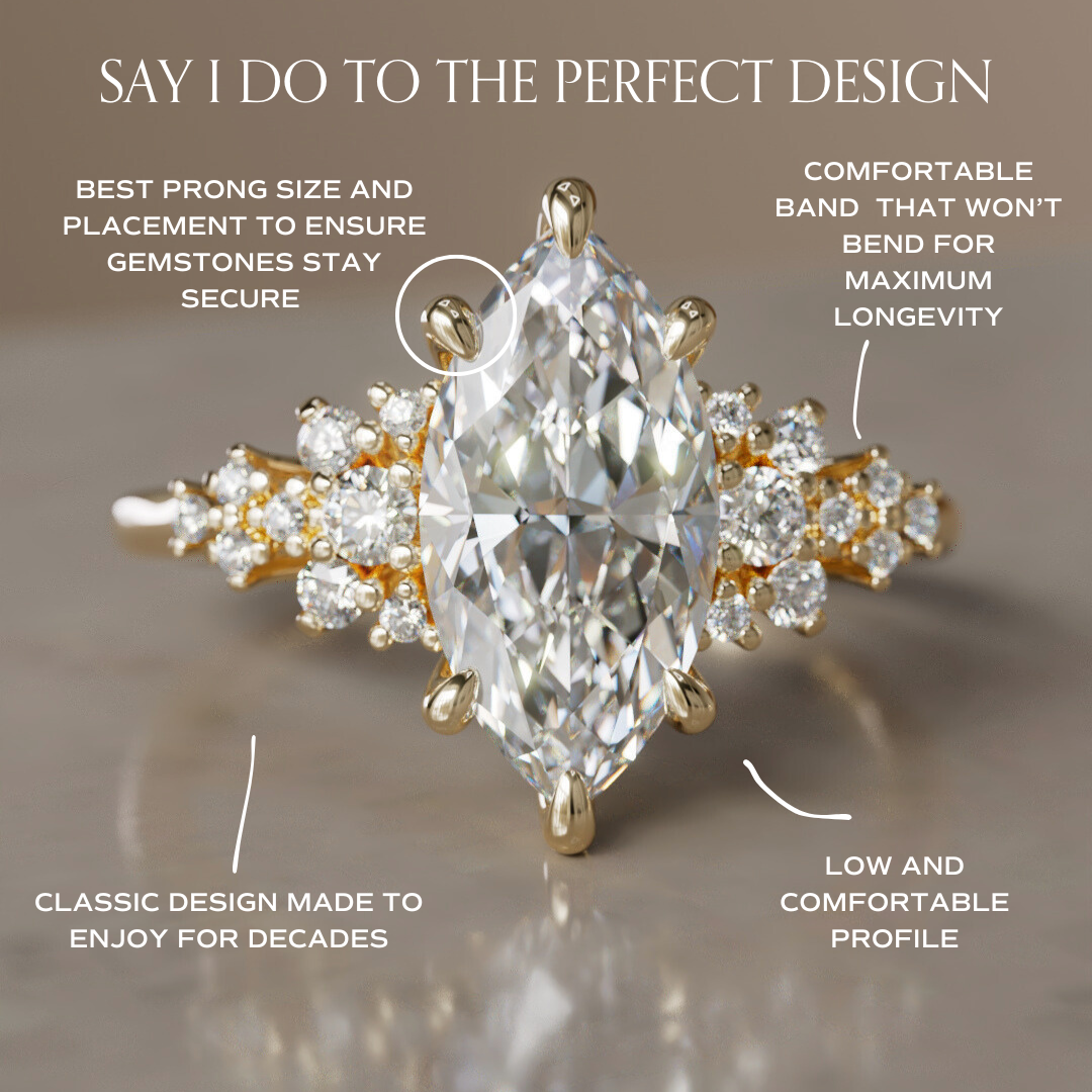 Inara Marquise Lab Diamond Unique Vintage Engagement Ring By Valley Rose