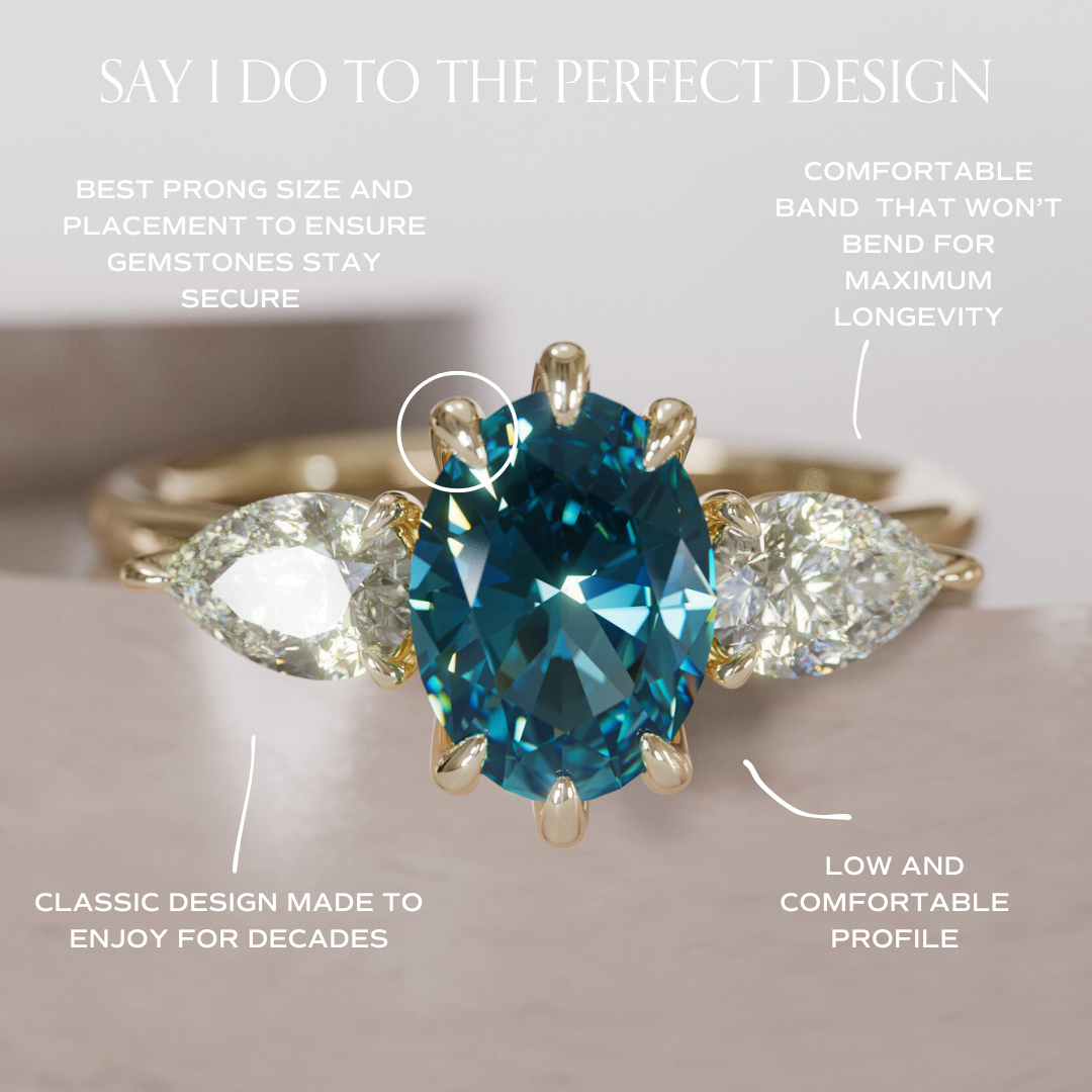 Irina Oval Blue Sapphire Modern Unique Engagement Ring By Valley Rose
