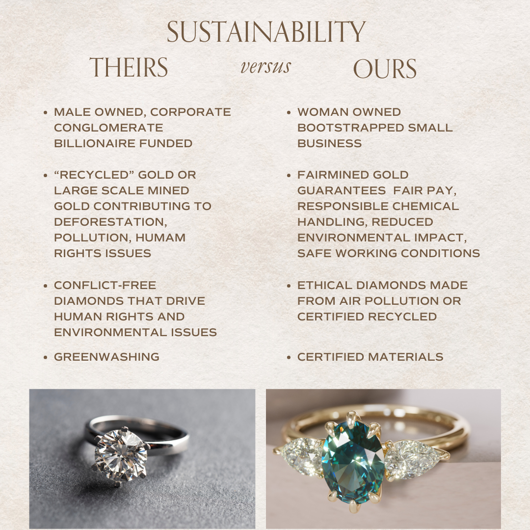 Irina Oval Teal Sapphire Modern Unique Three Stone Engagement Ring By Valley Rose