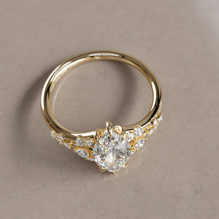 Isadora Marquise Lab Diamond Unique Engagement Ring By Valley Rose