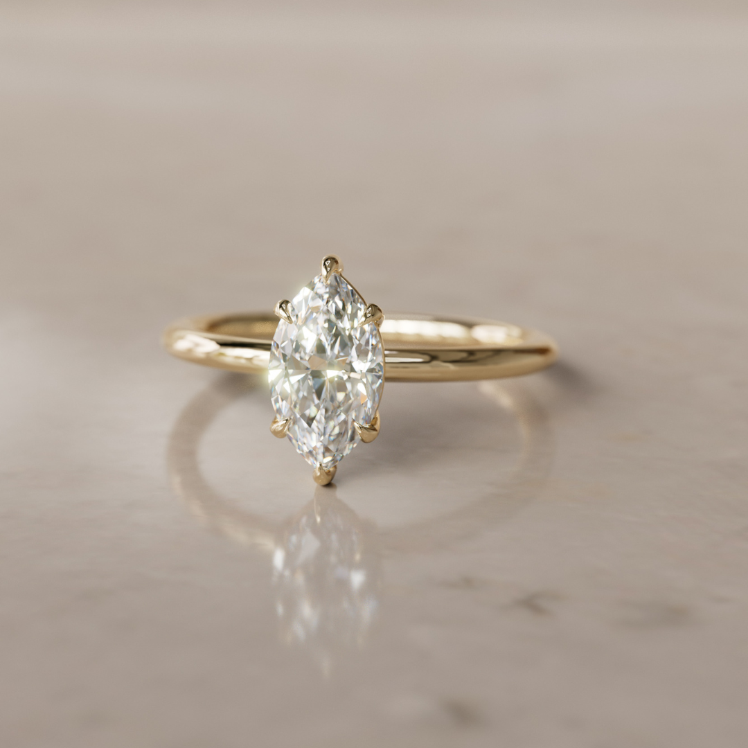 Isla Marquise Diamond Modern Unique Engagement Ring Solitaire By Valley Rose