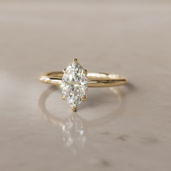 Isla Marquise Diamond Modern Unique Engagement Ring Solitaire By Valley Rose