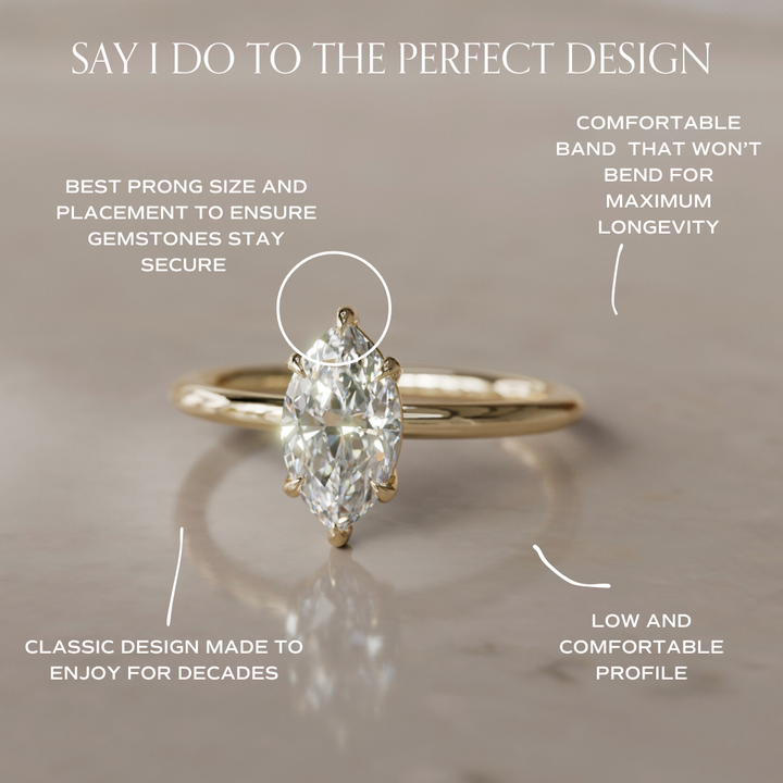 Isla Marquise Diamond Modern Unique Engagement Ring Solitaire By Valley Rose