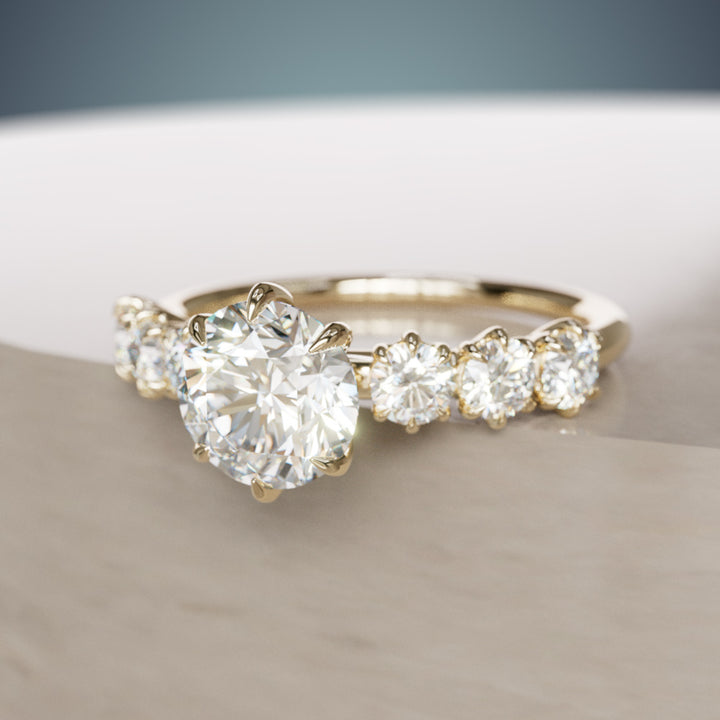 Isobel Unique Modern Round Lab Diamond Engagement Ring By Valley Rose