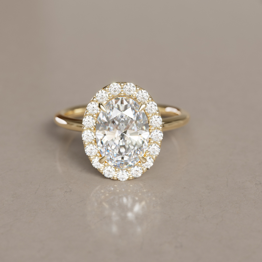 Kristina Oval Diamond Unique Vintage Halo Engagement Ring By Valley Rose