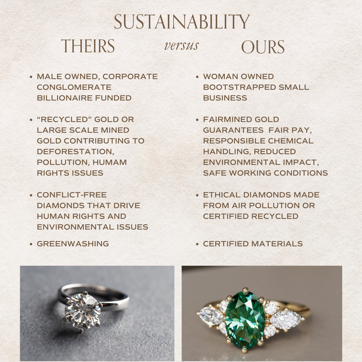 Leonora Oval Green Sapphire Unique Vintage Engagement Ring By Valley Rose