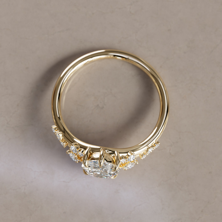 Lucette Oval Lab Diamond Unique Engagement Ring By Valley Rose