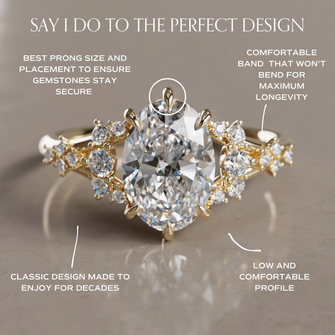 Lucette Oval Lab Diamond Unique Engagement Ring By Valley Rose