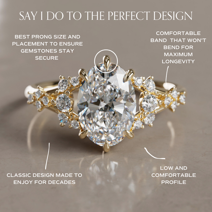 Lucette Oval Lab Diamond Unique Engagement Ring By Valley Rose