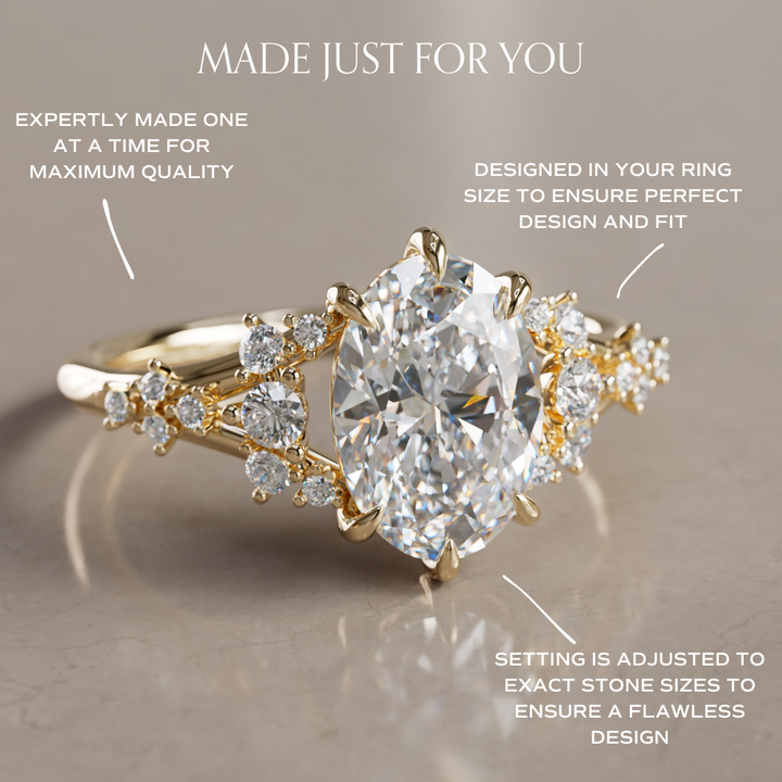 Lucette Oval Lab Diamond Unique Engagement Ring By Valley Rose