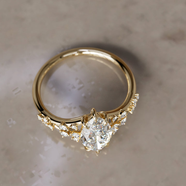 Luminara Marquise Lab Diamond Unique Vintage Engagement Ring By Valley Rose