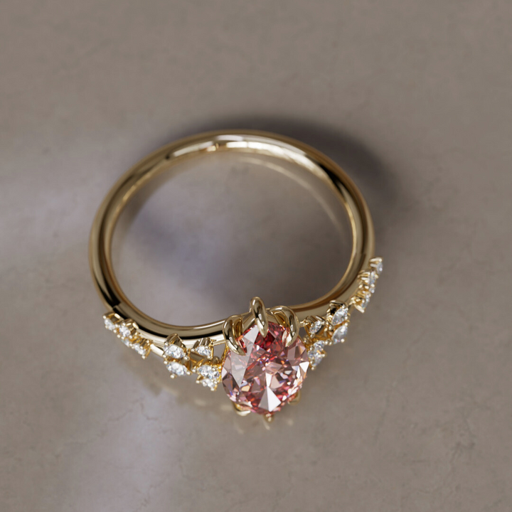 Luminara Marquise Pink Lab Diamond Alternative Engagement Ring By Valley Rose