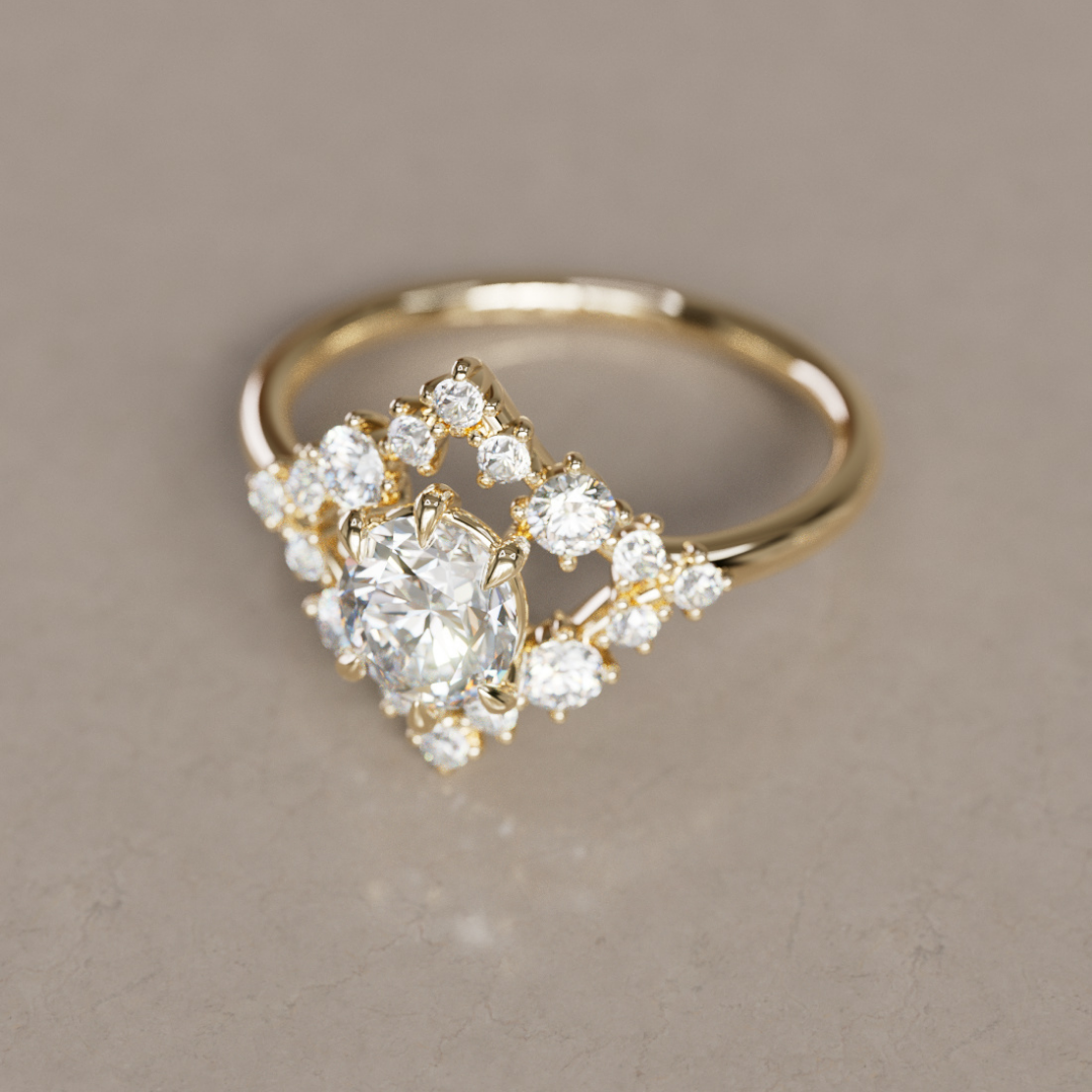 Mariana Oval Lab Diamond Unique Vintage Halo Engagement Ring By Valley Rose