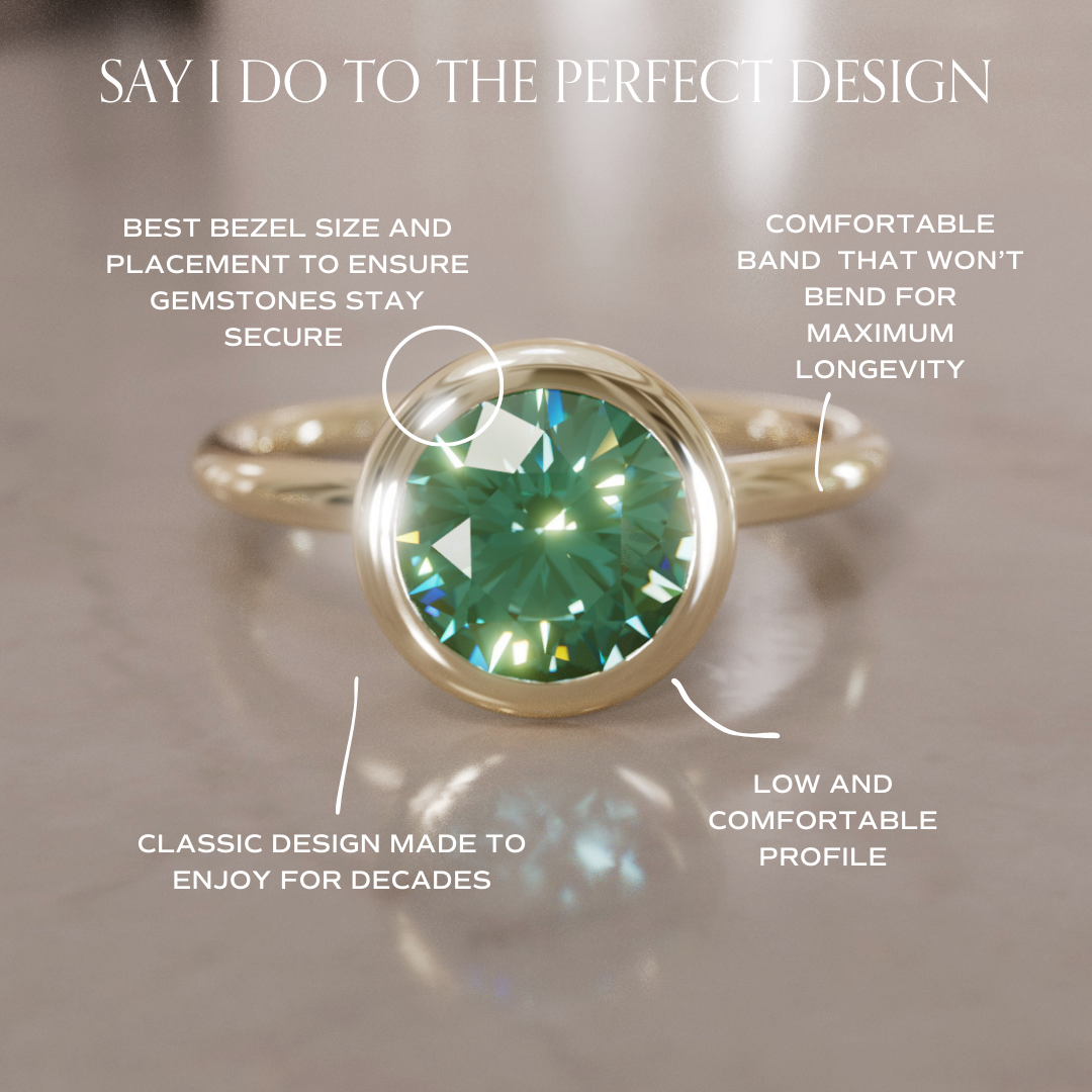 Nora Green Sapphire Solitaire Modern Unique Engagement Ring Bezel Solitaire By Valley Rose