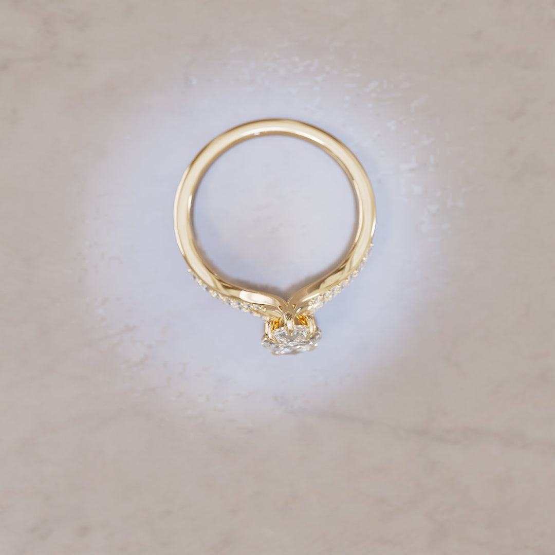 Octavia Oval Diamond Modern Unique Split Shank Engagement Ring By Valley Rose