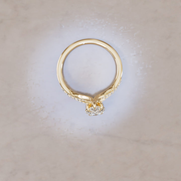 Octavia Oval Diamond Modern Unique Split Shank Engagement Ring By Valley Rose