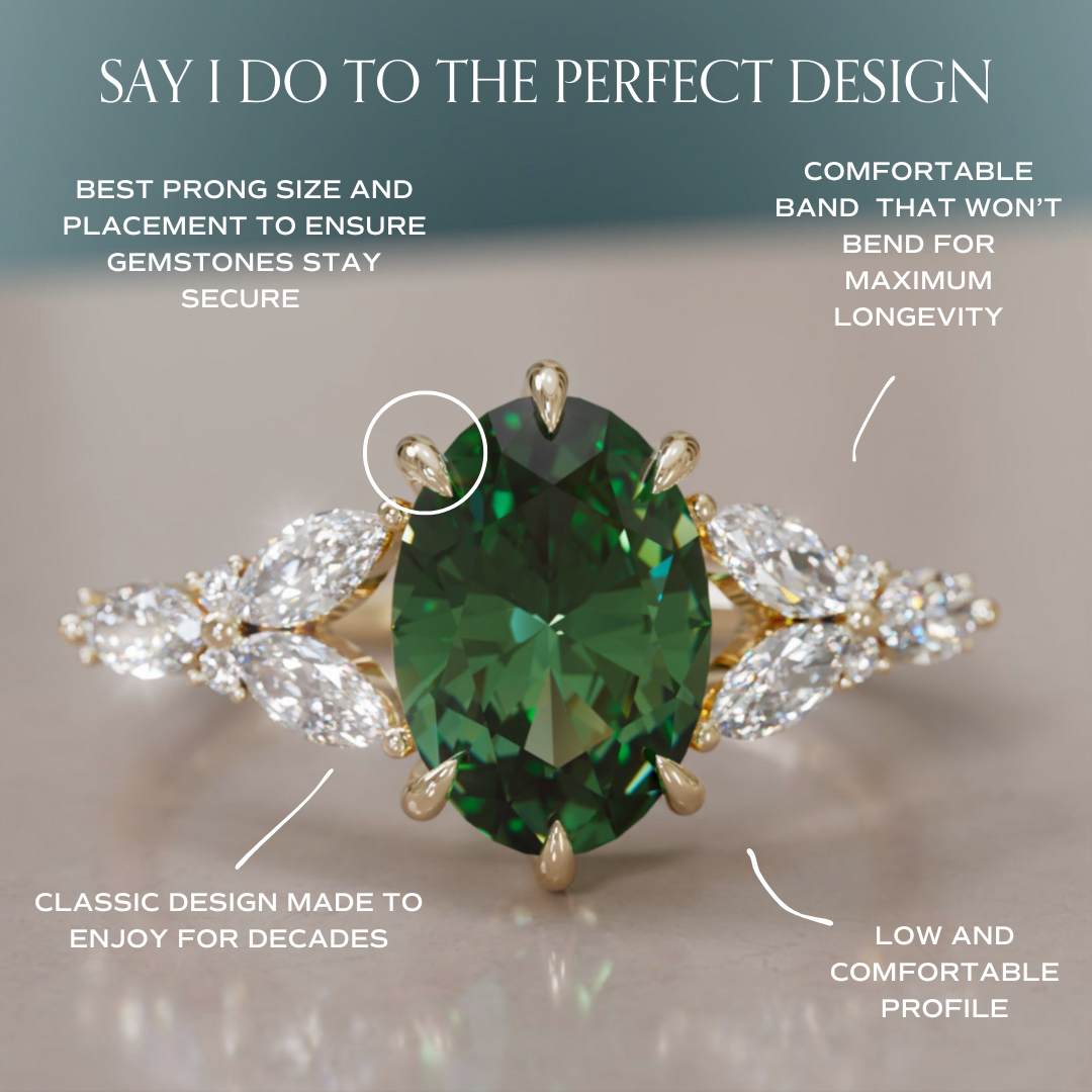 Orchid Oval Green Sapphire Engagement Flower Ring Nature Inspired By Valley Rose