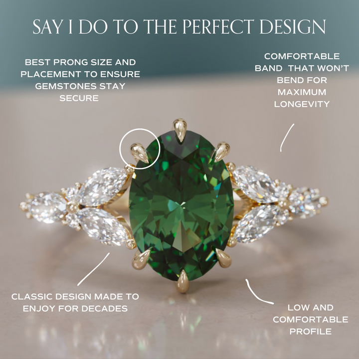 Orchid Oval Green Sapphire Engagement Flower Ring Nature Inspired By Valley Rose