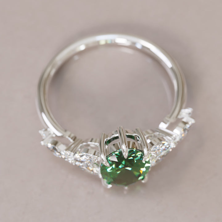 Orchid Oval Green Sapphire Engagement Flower Ring Nature Inspired By Valley Rose