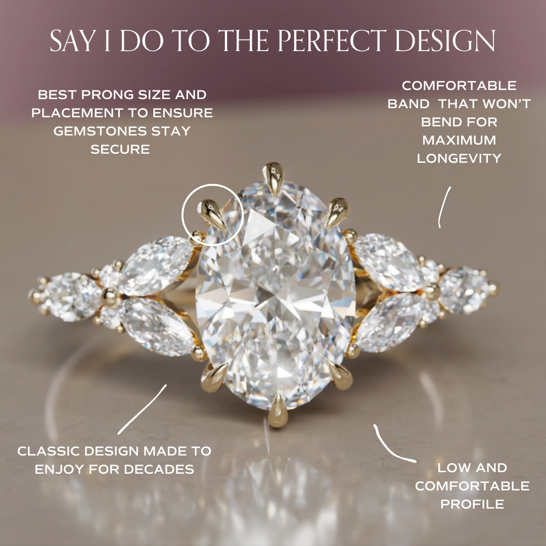 Orchid Oval Lab Diamond Engagement Flower Ring Nature Inspired By Valley Rose