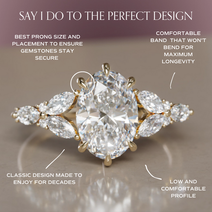 Orchid Oval Lab Diamond Engagement Flower Ring Nature Inspired By Valley Rose