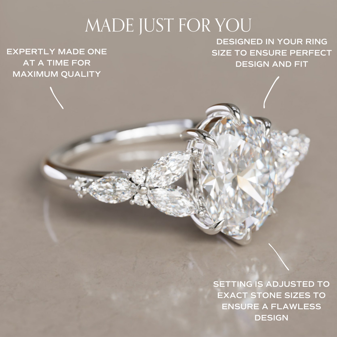 Orchid Oval Lab Diamond Engagement Flower Ring Nature Inspired By Valley Rose