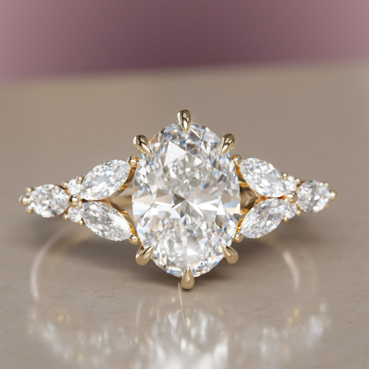 Orchid Oval Lab Diamond Engagement Flower Ring Nature Inspired By Valley Rose
