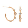 Diamond Gold 3 Stone Hoops, Orion's Belt Constellation Lab Diamond By Valley Rose Ethical Jewelry