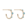Aquamarine Gold 3 Stone Mini Huggie Hoops, Orion's Belt Constellation By Valley Rose Ethical Jewelry