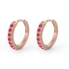 Pink Tourmaline Mini Clicker Huggie Gold Hoops Single By Valley Rose Ethical Jewelry