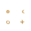 Moon Phases & Star 14k Gold Stud Earrings Star By Valley Rose Ethical Jewelry