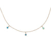 Pisces Zodiac Gold Fringe Necklace with Aquamarine, Turquoise & Opal 16" Chain By Valley Rose Ethical Jewelry