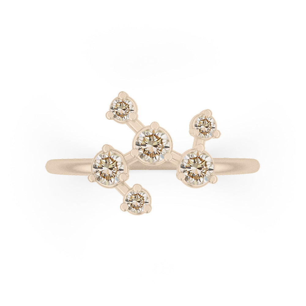 Pleiades Ring, Champagne Diamond By Valley Rose