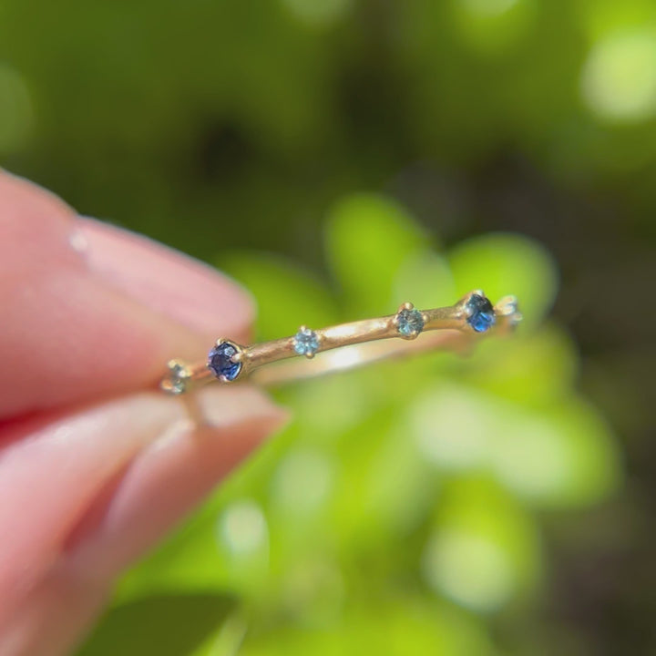 Galaxy Ring, Mini, Blau Ombré