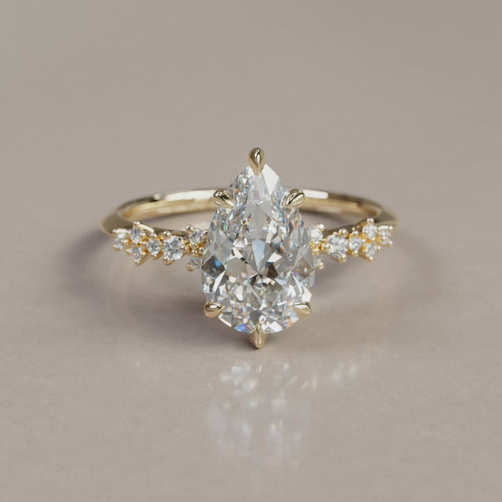 Astrid Pear Diamond Unique Celestial Engagement Ring (Setting Only)
