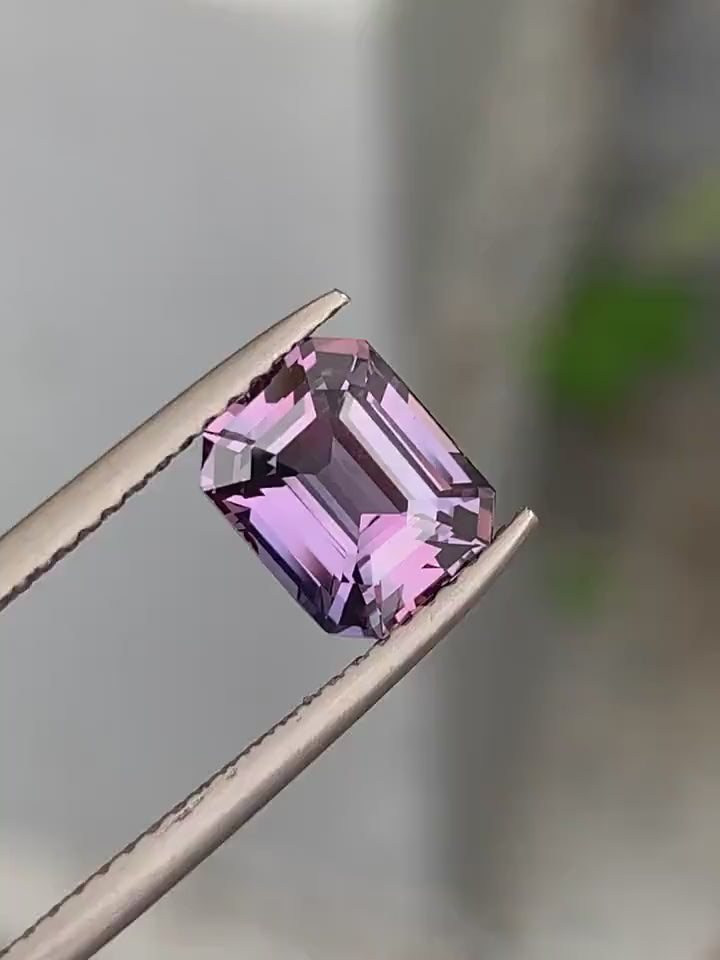 2.26 Ct Emerald Cut Purplish Pink Sapphire, 7.8mm x 6.3mm x 4.5mm