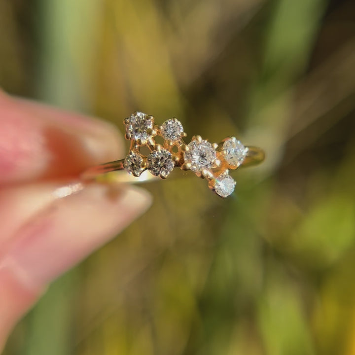 Andromeda Celestial Cluster Ring with Diamonds