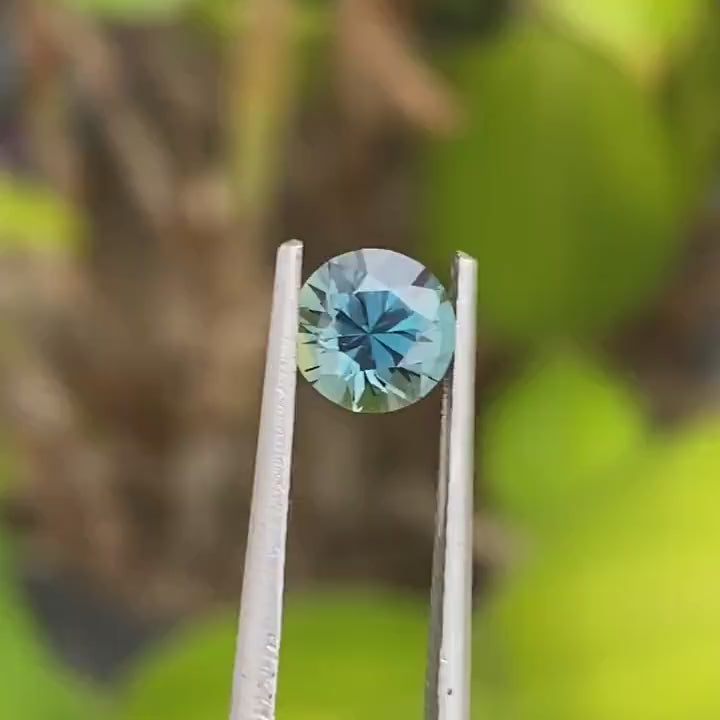 1.10 Ct круглий огранювання бірюзово-синій сапфір, 6.1mm x 6.1mm x 4.3mm