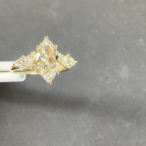 Fantasy Engagement Ring with Marquise Diamonds
