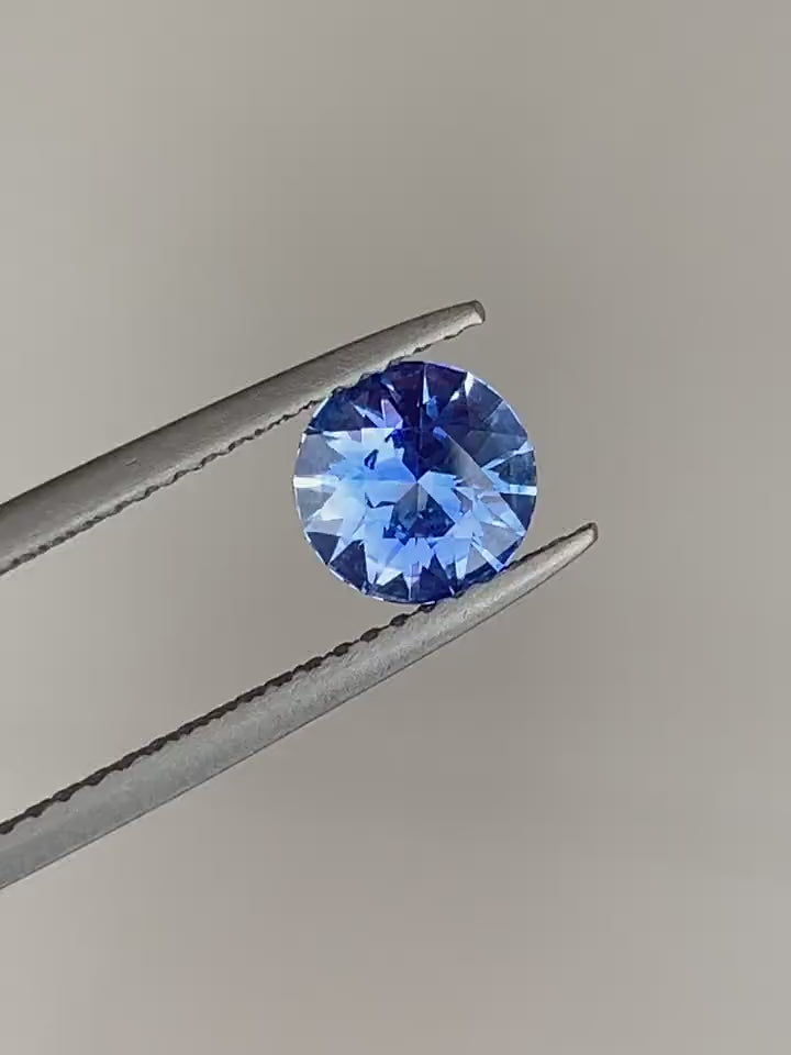 1.14 Ct Round Cut Blue Sapphire, 6.4mm x 6.4mm x 3.7mm