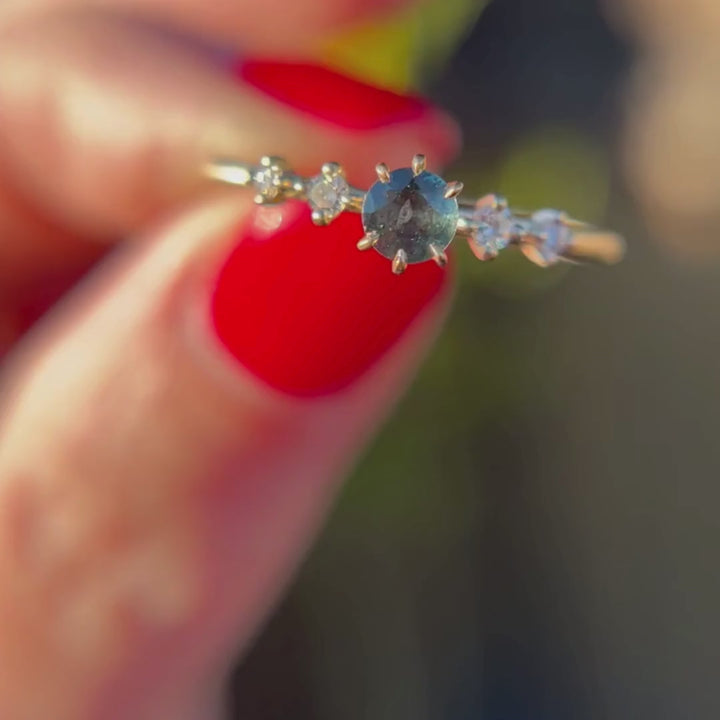 Galia Blue Sapphire Minimal Dainty Engagement Ring