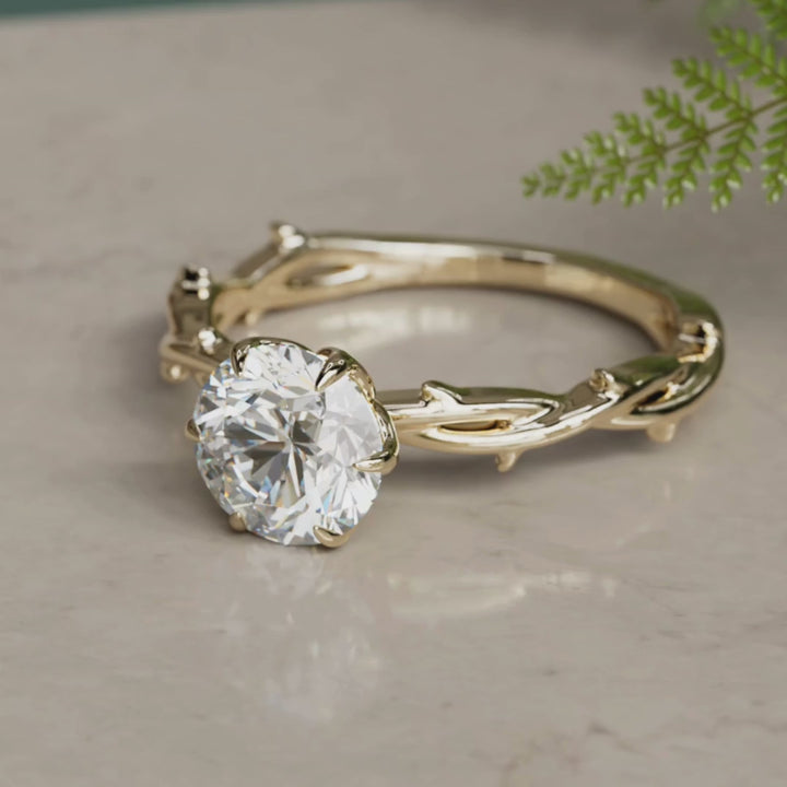 Bague de fiançailles Ferelith Round Lab Diamond Fantasy Nature (Monture seule)