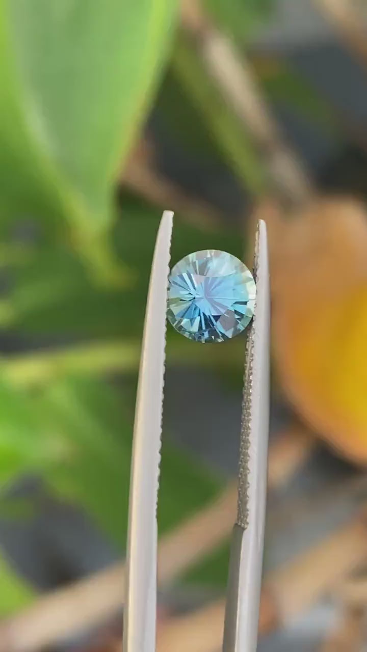 1.08 Ct Round Cut Teal Sapphire, 6.2mm x 6.2mm x 4.2mm