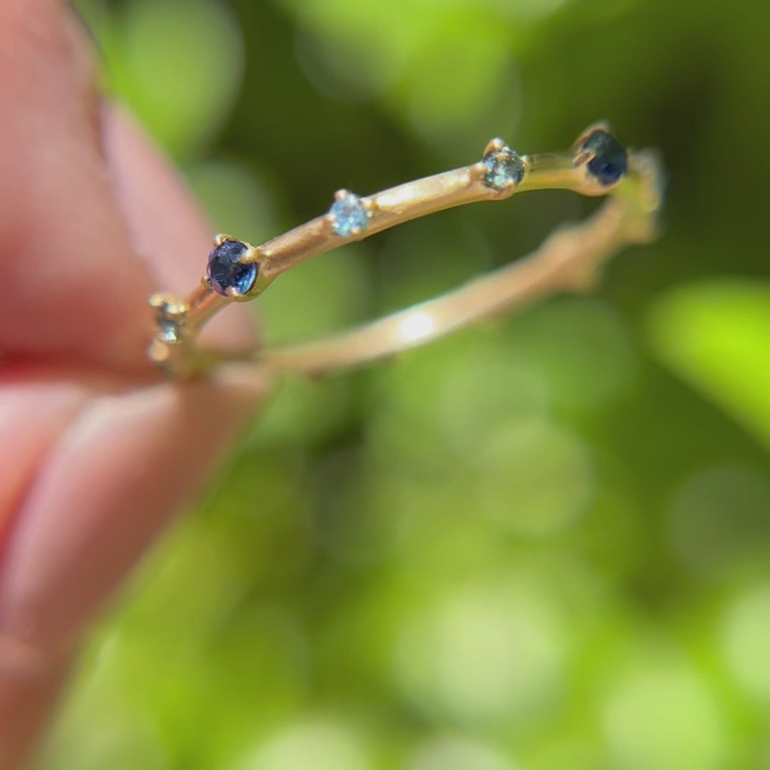 Galaxy Ring, Mini, Blau Ombré